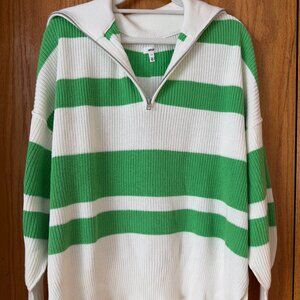 Aerie Oversized Striped Quarter-Zip